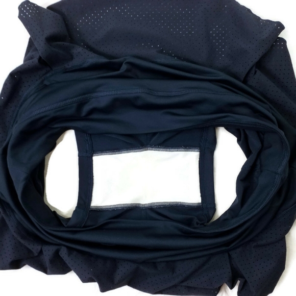 Nike 598336-410 Dri Fit Flirty Midnight Navy Blue Knit Skirt Skort Womens Large - Picture 10 of 11